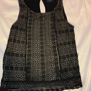 American-eagle-outfitters Women's Black Crochet Tank Sz M